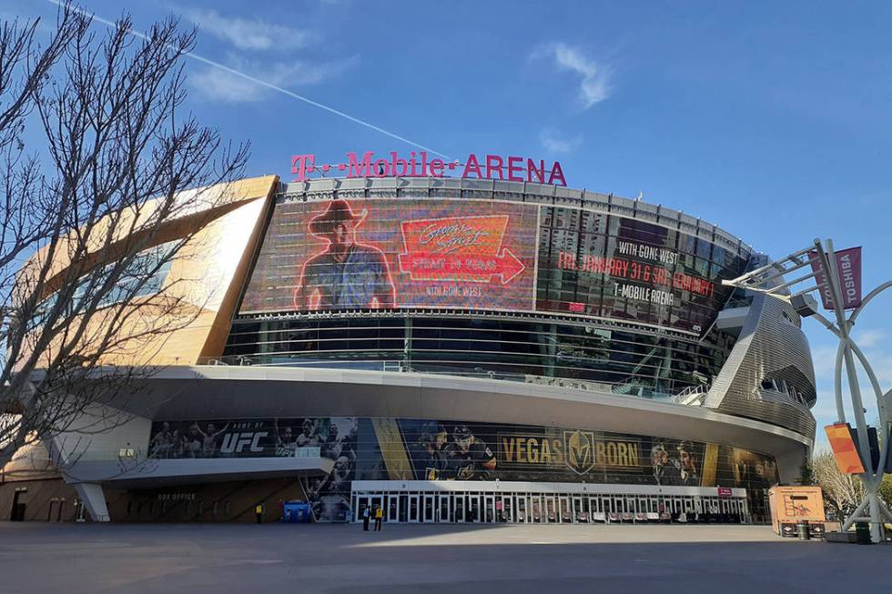 Toshiba Plaza outside T-Mobile Arena on Thursday, Jan. 16, 2020, in Las Vegas. (Tony Garcia/Las ...