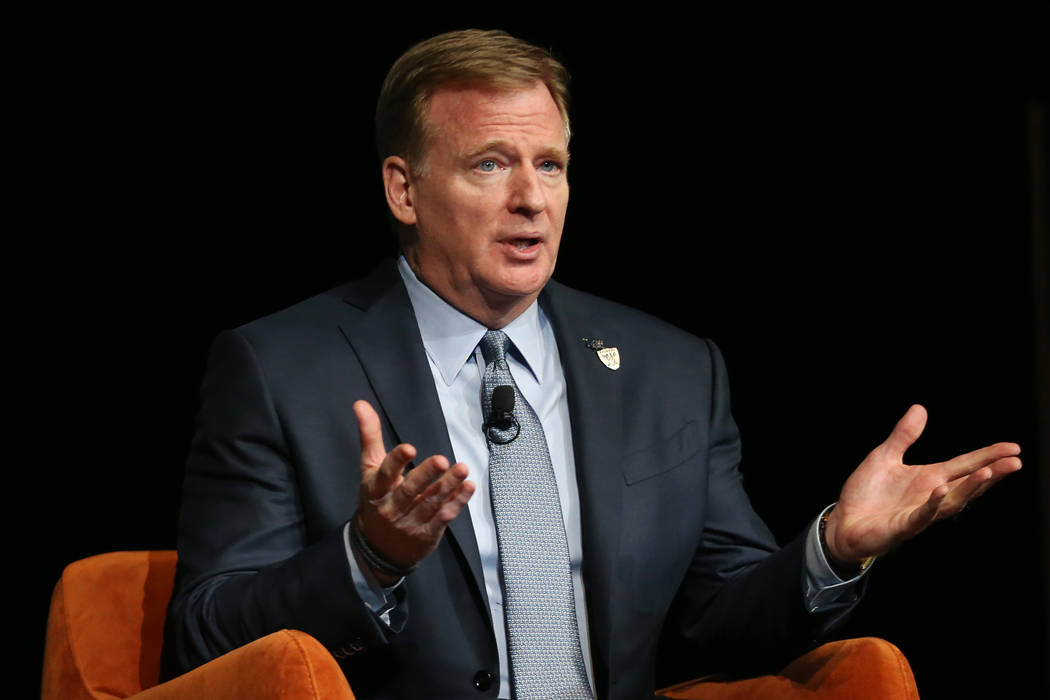 NFL Commissioner Roger Goodell speaks during the Las Vegas Metro Chamber of Commerce's Preview ...