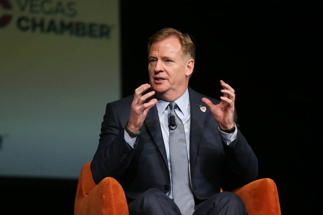 NFL Commissioner Roger Goodell speaks during the Las Vegas Metro Chamber of Commerce's Preview ...