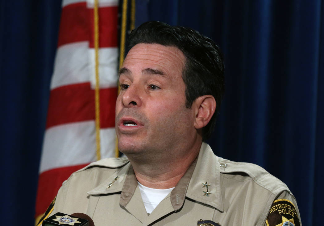 Las Vegas Metropolitan Police Assistant Sheriff Brett Zimmerman gives briefing on Friday, Jan. ...