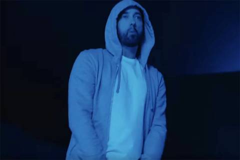 Eminem is seen in a screenshot from his new "Darkness" music video. (Eminem/YouTube)