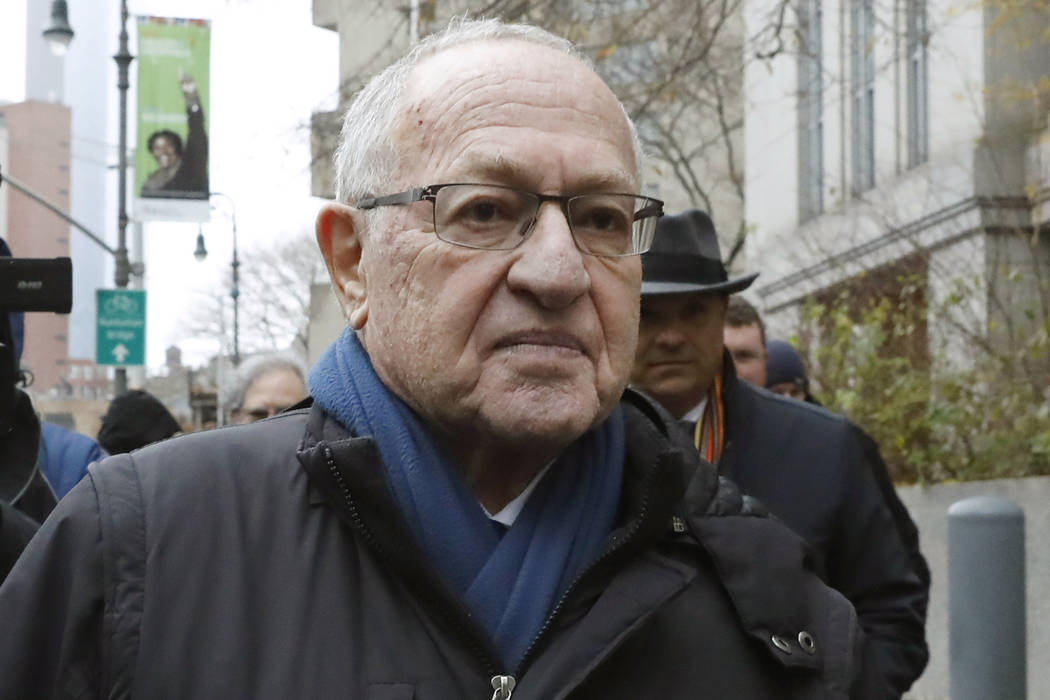 Attorney Alan Dershowitz leaves federal court, in New York in December 2019. (AP Photo/Richard ...