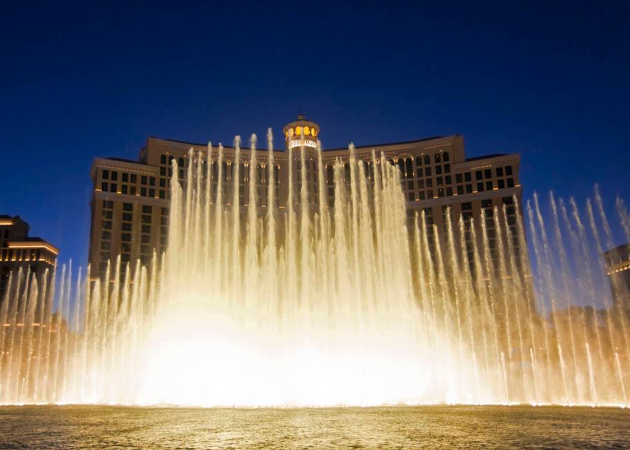The Fountains of Bellagio show on Tuesday, Oct. 9, 2018, at Bellagio, in Las Vegas. Benjamin Ha ...