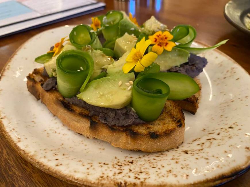 Black bean hummus toast at Turth & Tonic. (Al Mancini/Las Vegas Review-Journal)