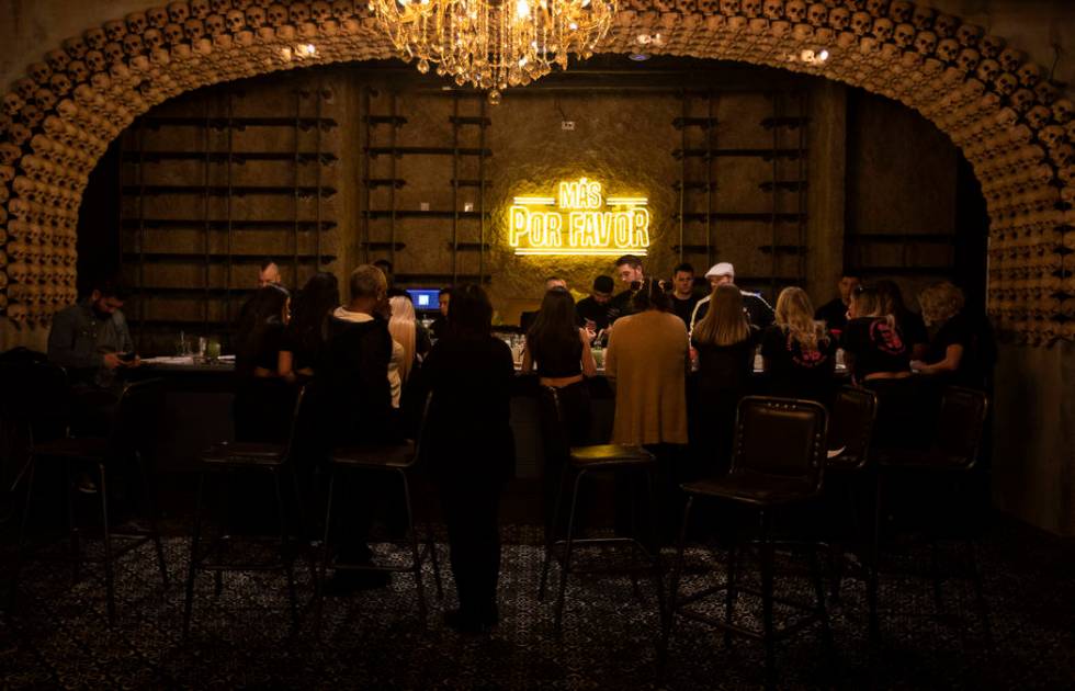 Employees participate in a bar training at the speakeasy bar in Más Por Favor Taqueria y Tequi ...