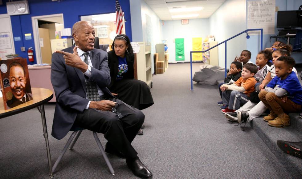 Robert Green, 86, a Las Vegas resident and close confidante of Martin Luther King Jr., talks to ...