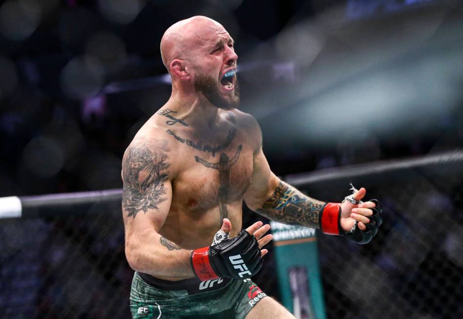 Brian Kelleher reacts after defeating Ode' Osbourne via rear-naked choke submission in their ba ...