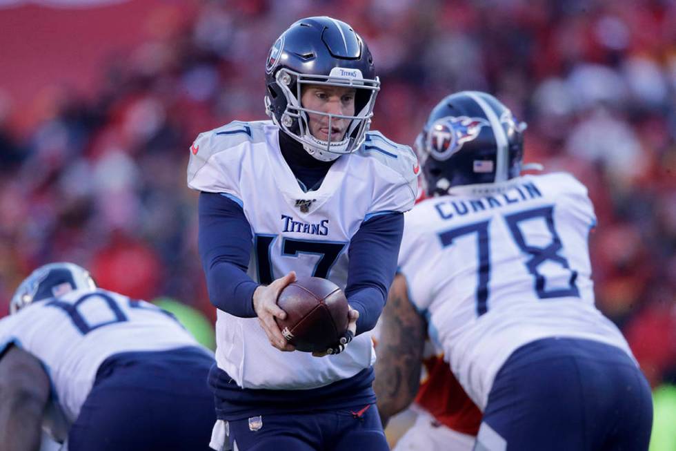 Tennessee Titans quarterback Ryan Tannehill (17) during the first half of the NFL AFC Champions ...