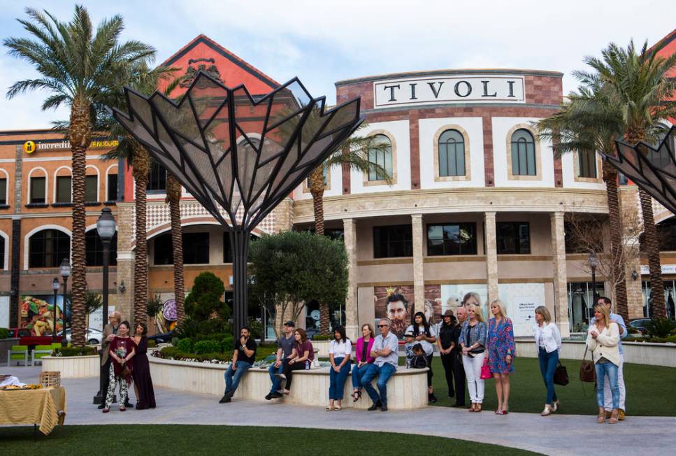 People attend the unveiling of the Sunshine Nevada donor wall at Tivoli Village in Las Vegas on ...