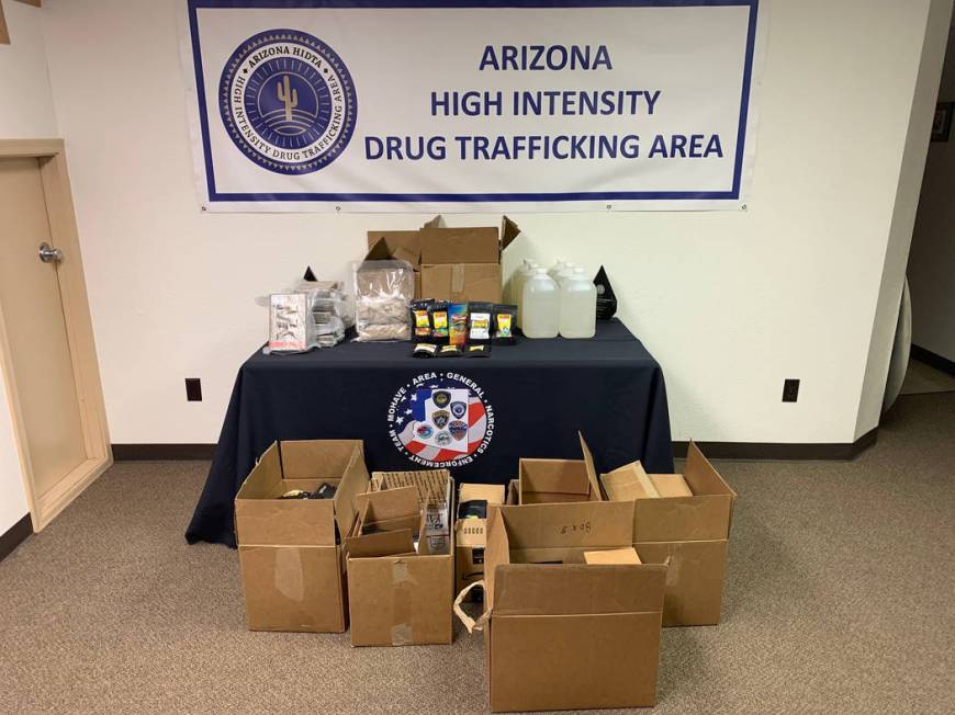 Drugs valued at more than $3.6 million was discovered during a traffic stop just over the Nevad ...