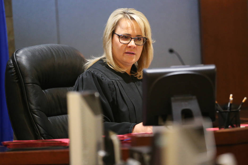 Judge Amy Chelini during the court hearing for 93-year-old Robert Thomas, charged with attempte ...