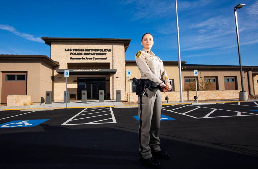 Capt. Sasha Larkin poses for a portrait at the Metropolitan Police Department's new Summerlin A ...