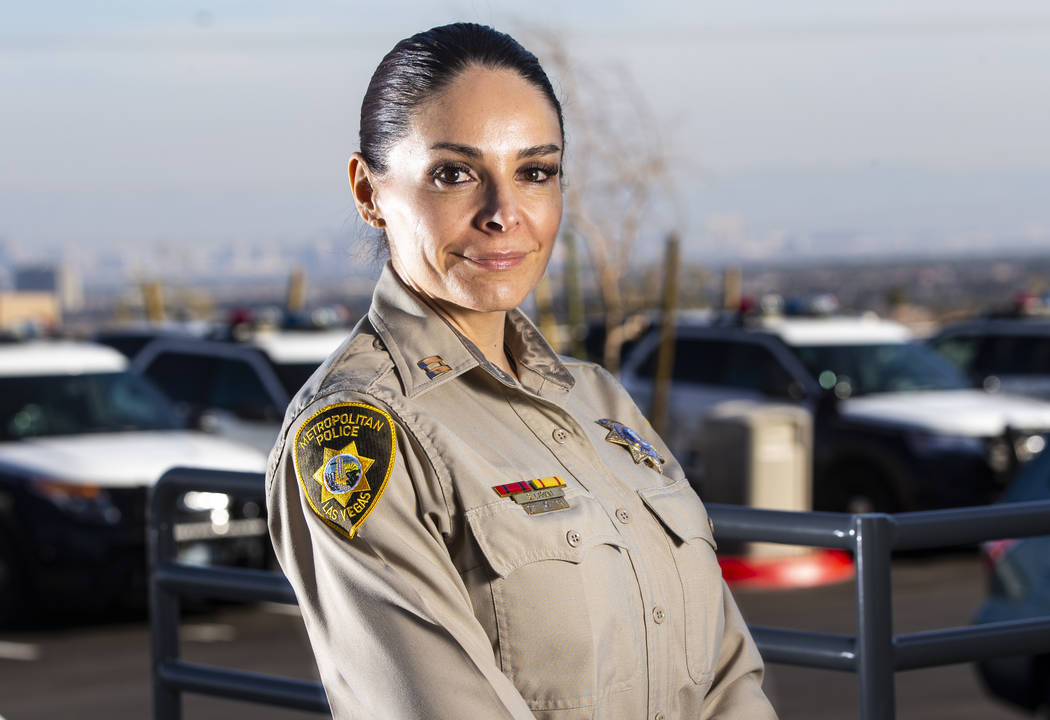 Capt. Sasha Larkin poses for a portrait at the Metropolitan Police Department's new Summerlin A ...