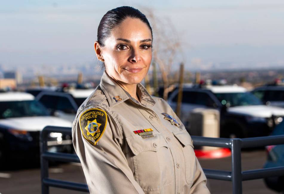 Capt. Sasha Larkin poses for a portrait at the Metropolitan Police Department's new Summerlin A ...