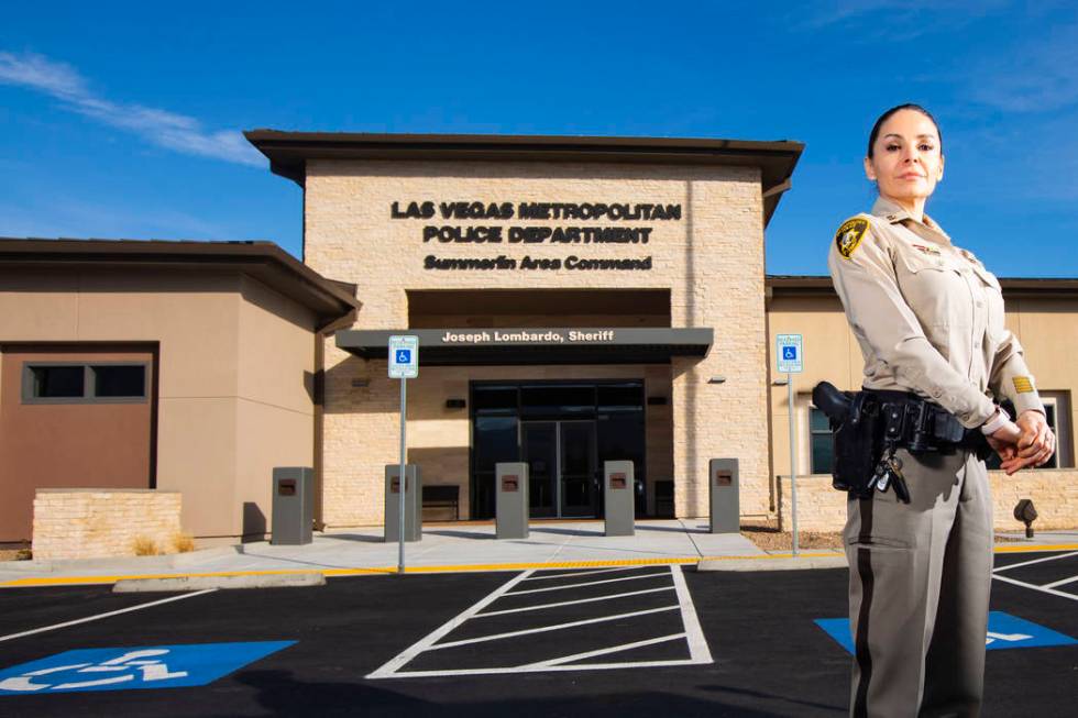 Capt. Sasha Larkin poses for a portrait at the Metropolitan Police Department's new Summerlin A ...