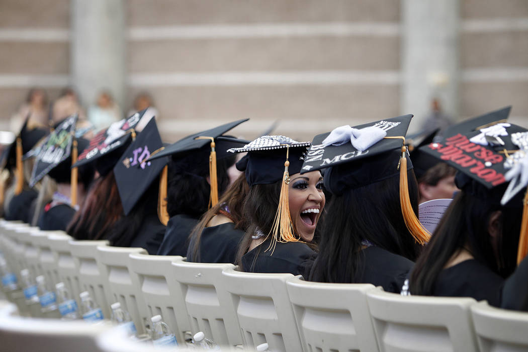 Nevada State College's graduation ceremony is seen in May 2013. The school has a new fight song ...