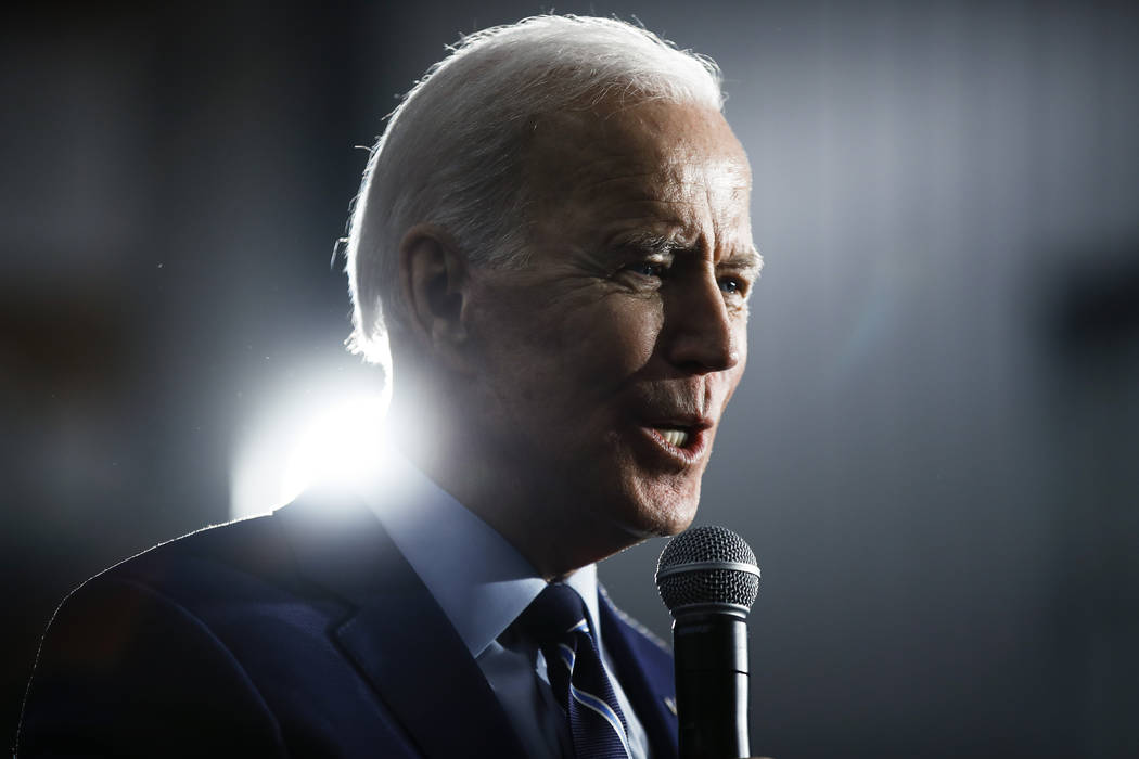 Democratic presidential candidate former Vice President Joe Biden speaks during a campaign even ...