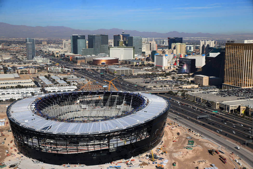 The Raiders Allegiant Stadium in Las Vegas, Thursday, Jan. 23, 2020. (Erik Verduzco/Las Vegas R ...