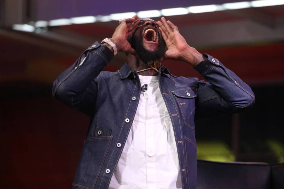 Deontay "The Bronze Bomber" Wilder during a press conference at the Fox Studios in Lo ...