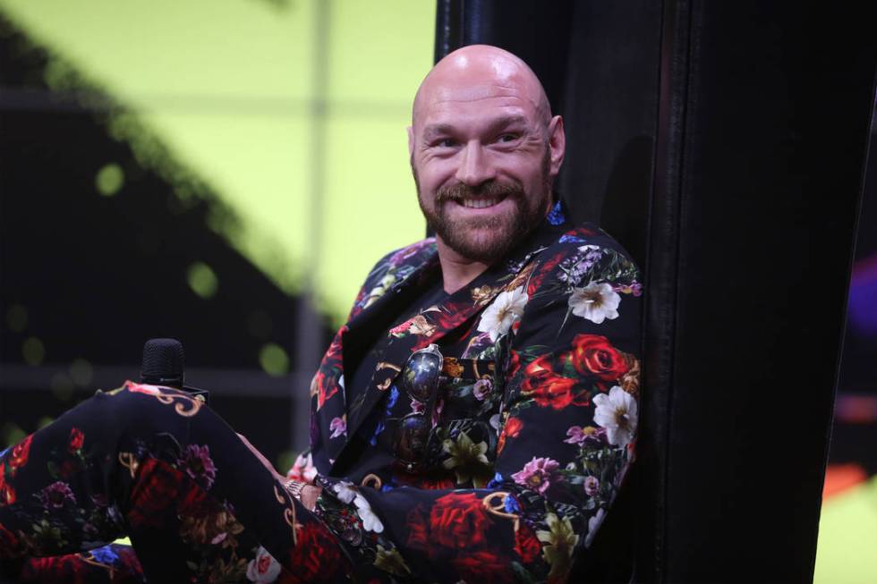 Tyson "The Gypsy King" Fury during a press conference at the Fox Studios in Los Angel ...