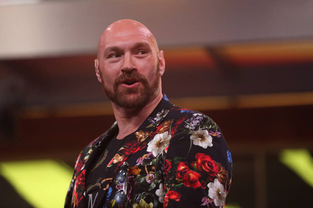 Tyson "The Gypsy King" Fury during a press conference at the Fox Studios in Los Angel ...