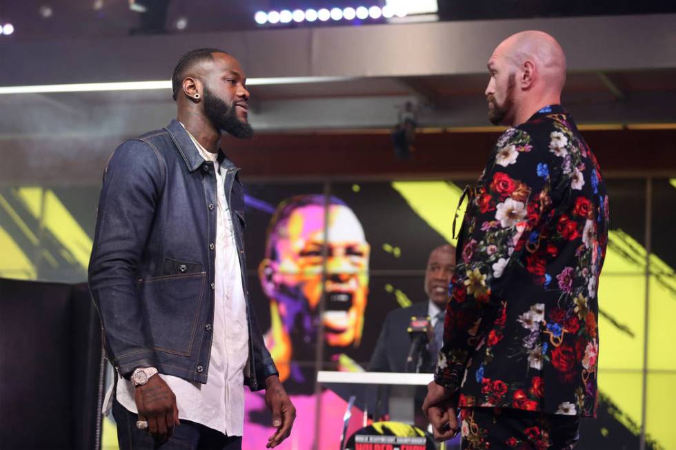 Deontay "The Bronze Bomber" Wilder, left, and Tyson "The Gypsy King" Fury, ...