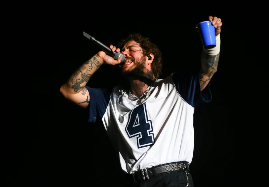 Post Malone performs at the downtown stage during day 3 of the Life is Beautiful festival in do ...