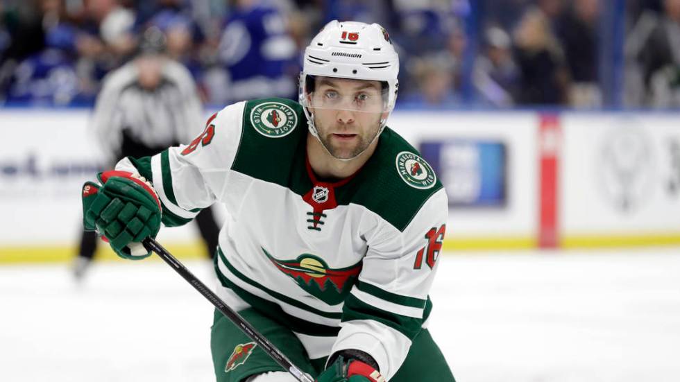 Minnesota Wild left wing Jason Zucker (16) during the first period of an NHL hockey game agains ...