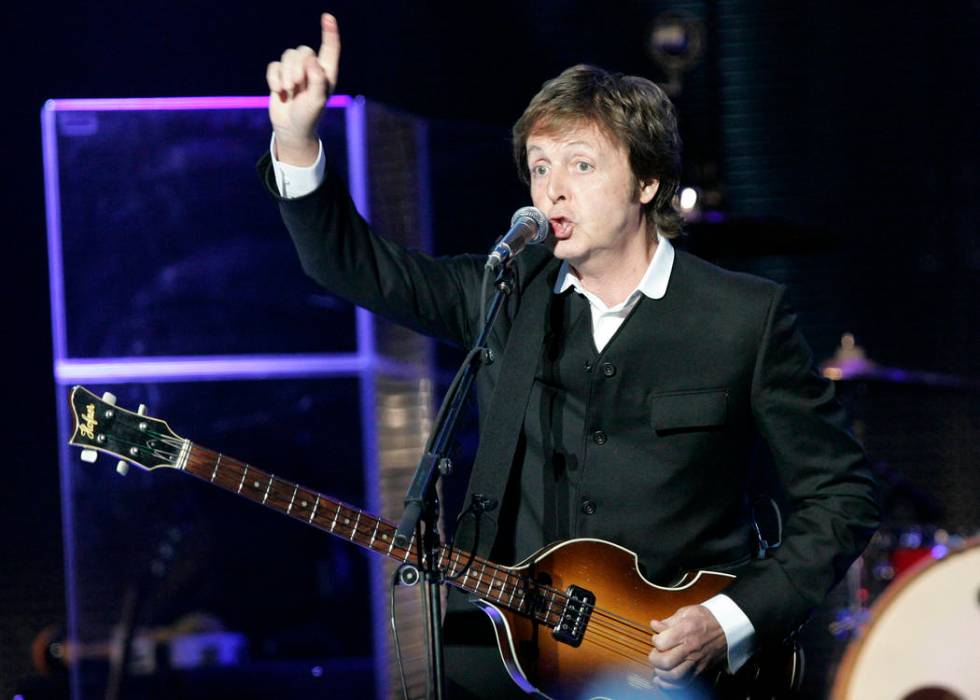 Legendary rocker Paul McCartney performs at the newly refurbished The Joint concert venue insid ...