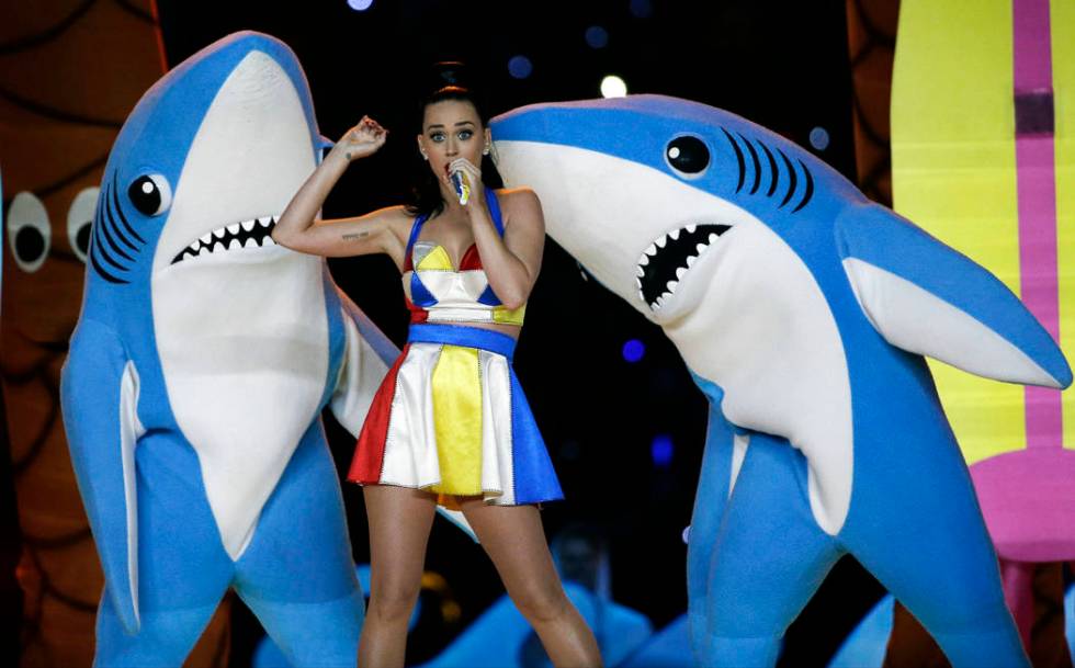 FILE - In this Feb. 1, 2015, file photo, singer Katy Perry performs during halftime of the NFL ...