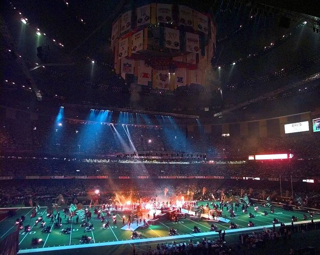 The Superdome is awash in colors during halftime of Super Bowl XXXI Sunday, Jan. 26, 1997, in N ...