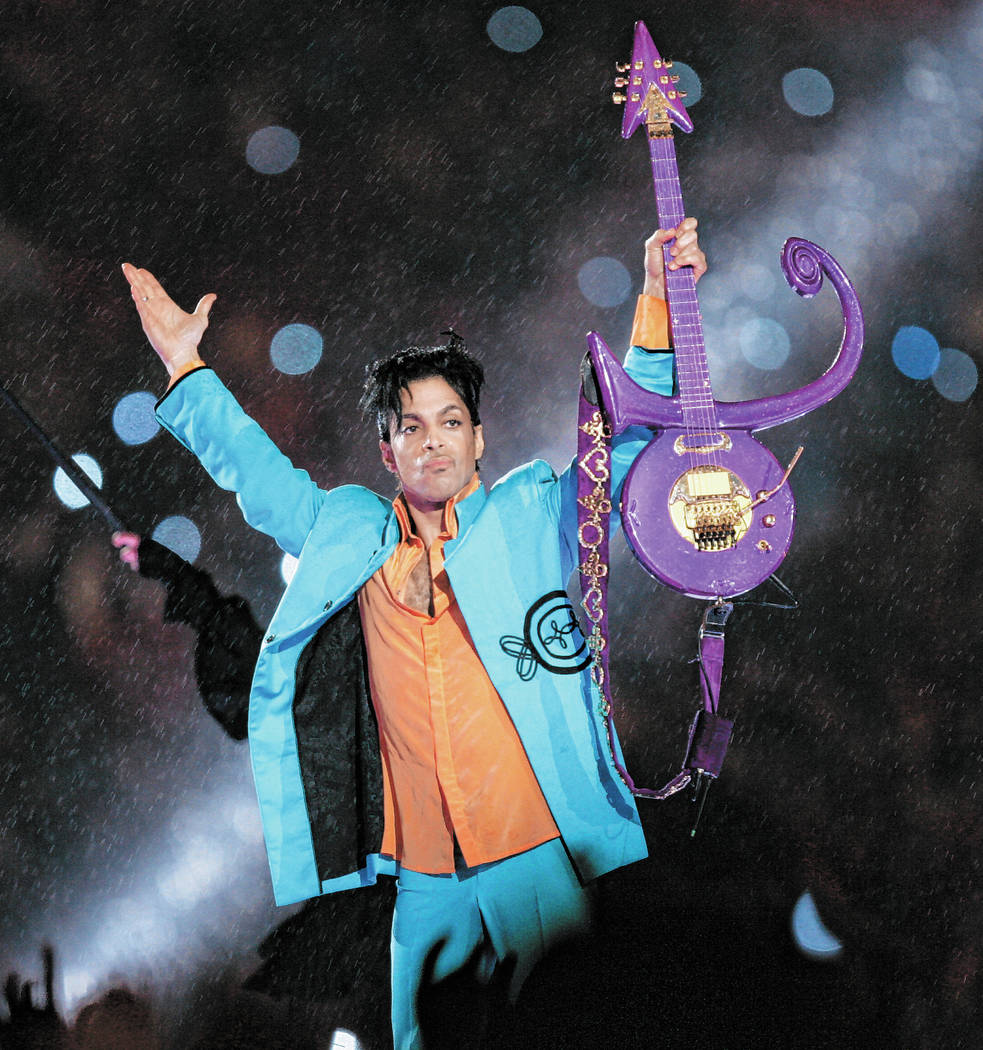 FILE - In this Feb. 4, 2007 file photo, Prince performs during halftime of the Super Bowl XLI f ...