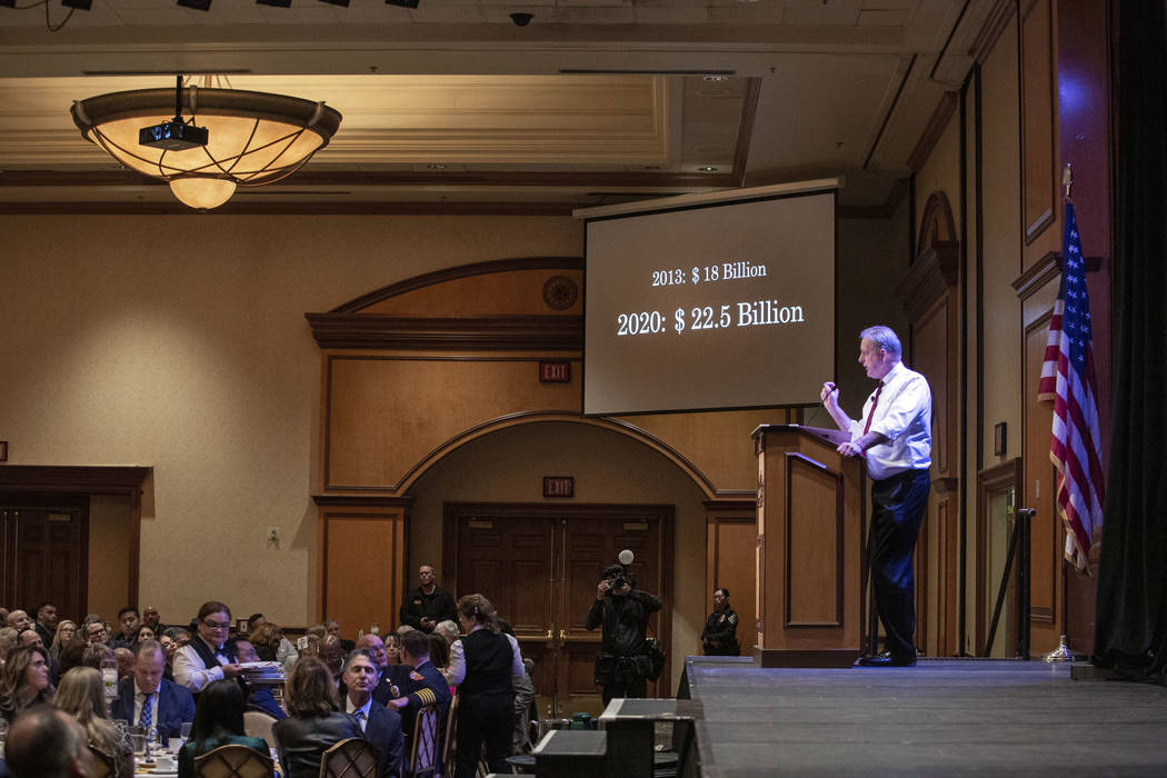 North Las Vegas Mayor John Lee speaks during the annual State of the City address at Texas Stat ...