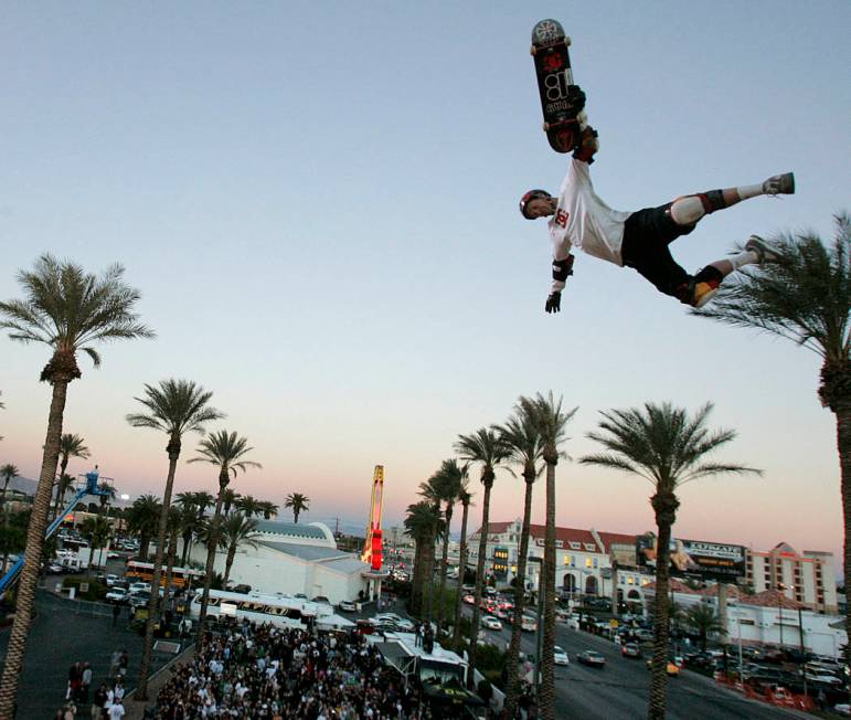 In this April 6, 2006, file photo, skateboarder Danny Way catches air as he performs at Hard Ro ...