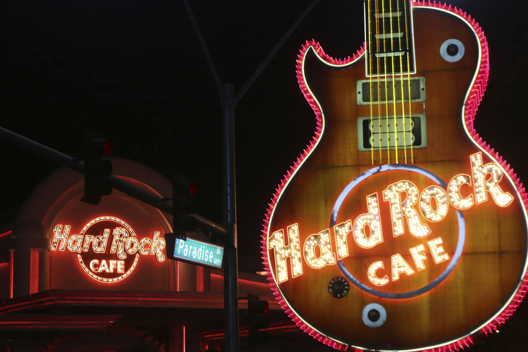 The Hard Rock Cafe on Paradise Road, pictured on Dec. 24, 2016 in Las Vegas, is closing January ...