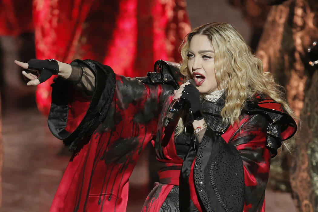 U.S. singer Madonna performs during the Rebel Heart World Tour in Macau, China, Saturday, Feb. ...