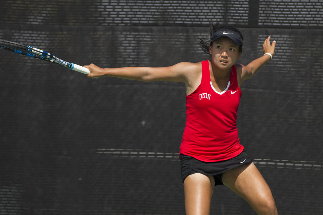 UNLV senior En-Pei Huang, shown in 2017, has teamed with junior Izumi Asano to go 10-3 in doubl ...