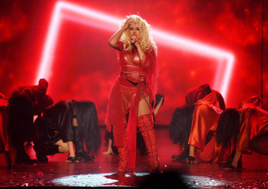 Christina Aguilera performs at the grand opening of her new Las Vegas show: THE XPERIENCE at Pl ...