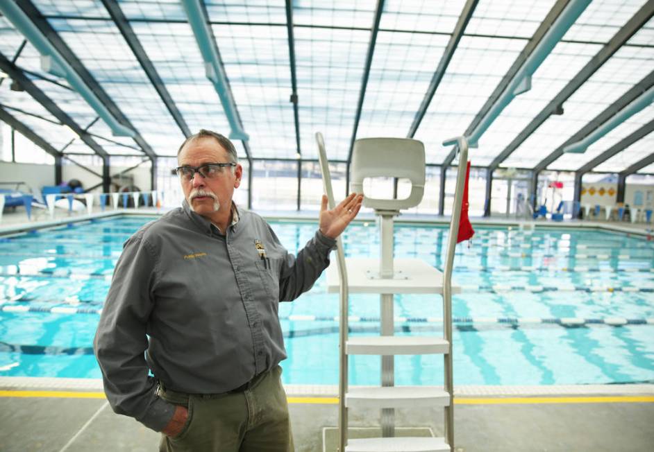 Maintenance tech Brad McClelland discusses upkeep costs at Northwest Pool on Monday, Jan. 6, 20 ...