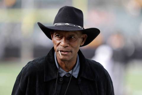 File-This Oct. 19, 2017, file photo shows Pro football hall of famer Willie Brown before an NFL ...