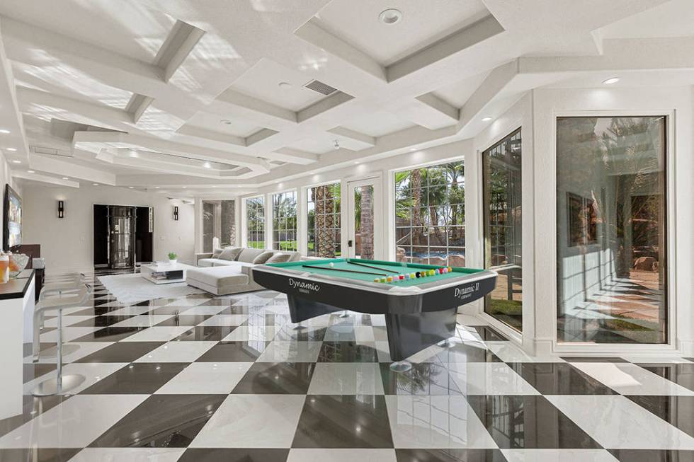 The home has a two-story, 3,000-plus-square-foot entertainment wing. (Red Luxury Real Estate)