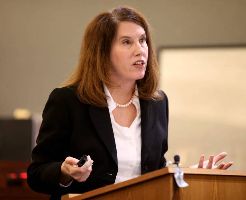 Prosecutor Pamela Weckerly gives her closing argument in the capital trial of Ray Charles Brown ...