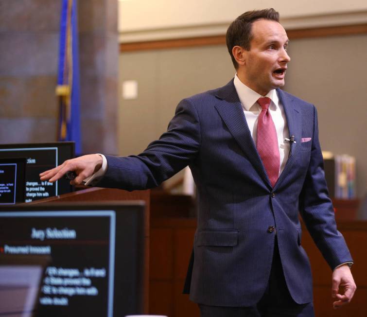 Attorney Josh Tomsheck gives his closing argument for his client Ray Charles Brown at the Regio ...