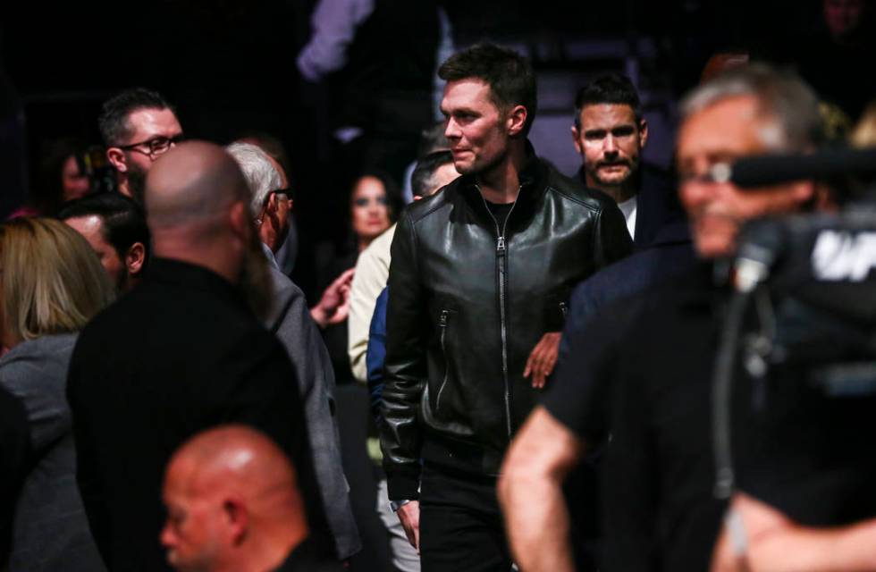 Tom Brady arrives to watch UFC 246 at T-Mobile Arena in Las Vegas on Saturday, Jan. 18, 2020. ( ...