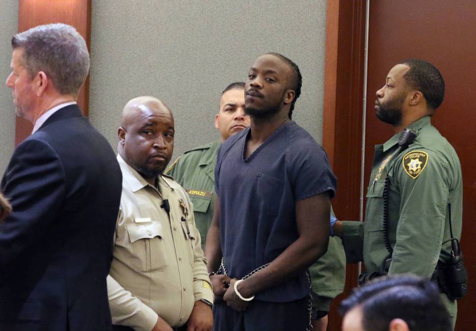 Durwin Allen, charged in the killings of Myron Manghum, 33, and Alyssa Velasco, 27, appears in ...