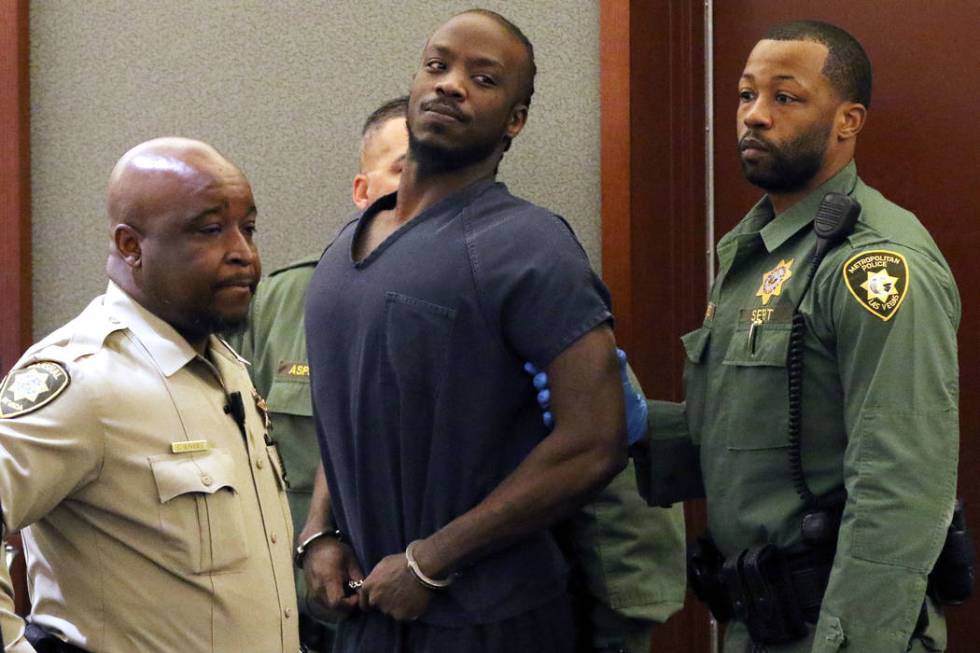 Durwin Allen, charged in the killings of Myron Manghum, 33, and Alyssa Velasco, 27, appears in ...