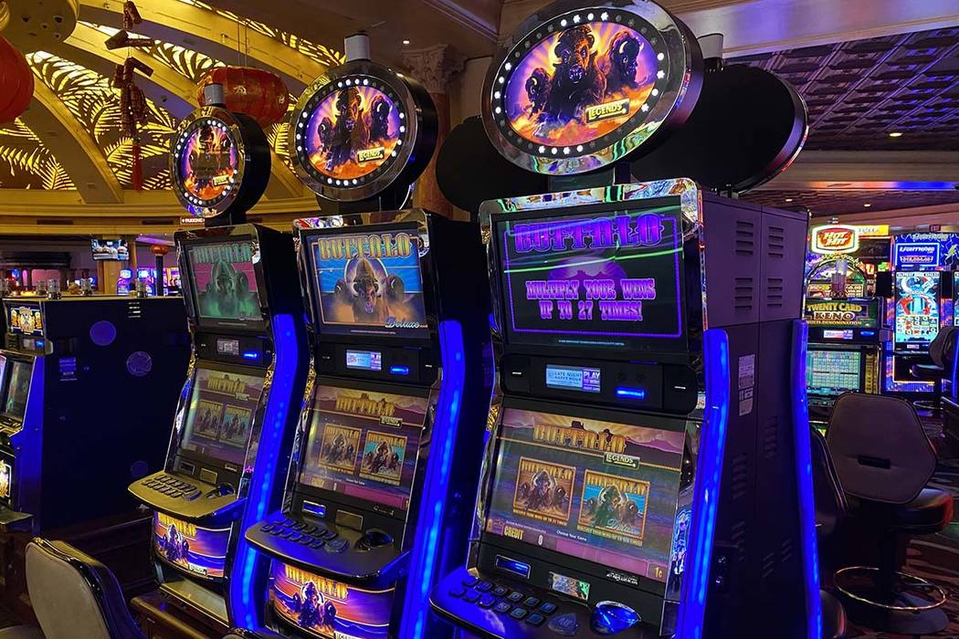 Buffalo branded slot machines at Rampart Casino in Summerlin. (Al Mancini Las Vegas Review-Journal)