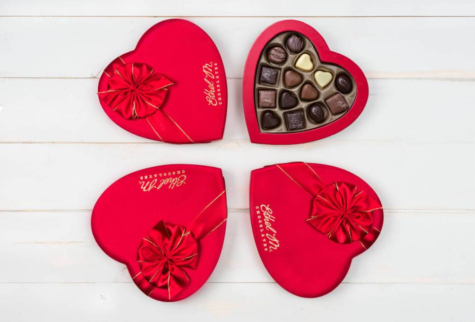 Ethel M's tastings for two include a 14-piece heart-shaped box. (Ethel M Chocolates)