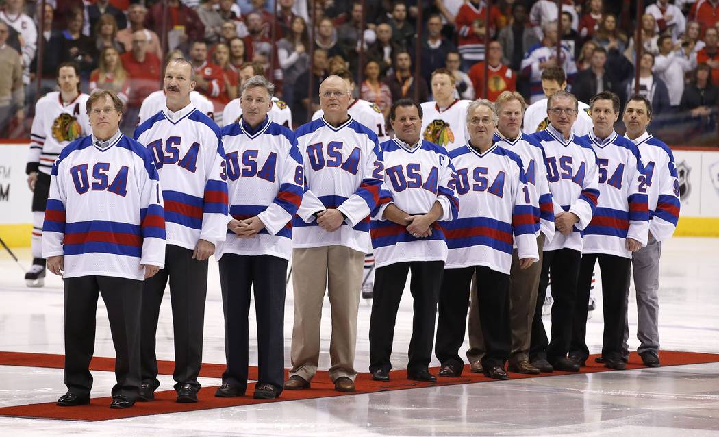 Members of the gold medal 1980 "Miracle on Ice" U.S. Olympic hockey team are honored ...