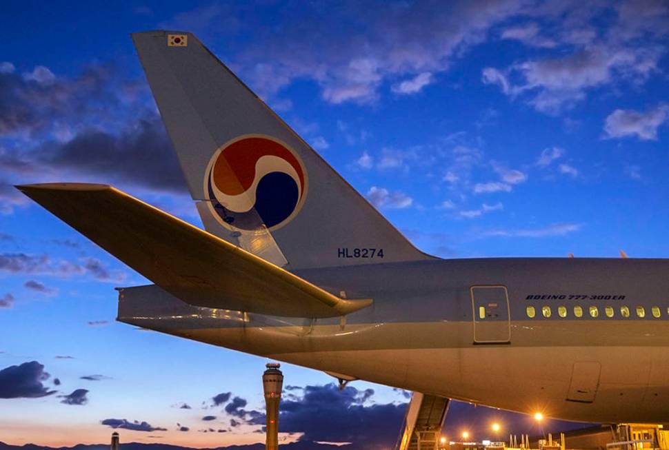 A Korean Air passenger jet is seen at McCarran International Airport in Las Vegas in 2016. (Ben ...
